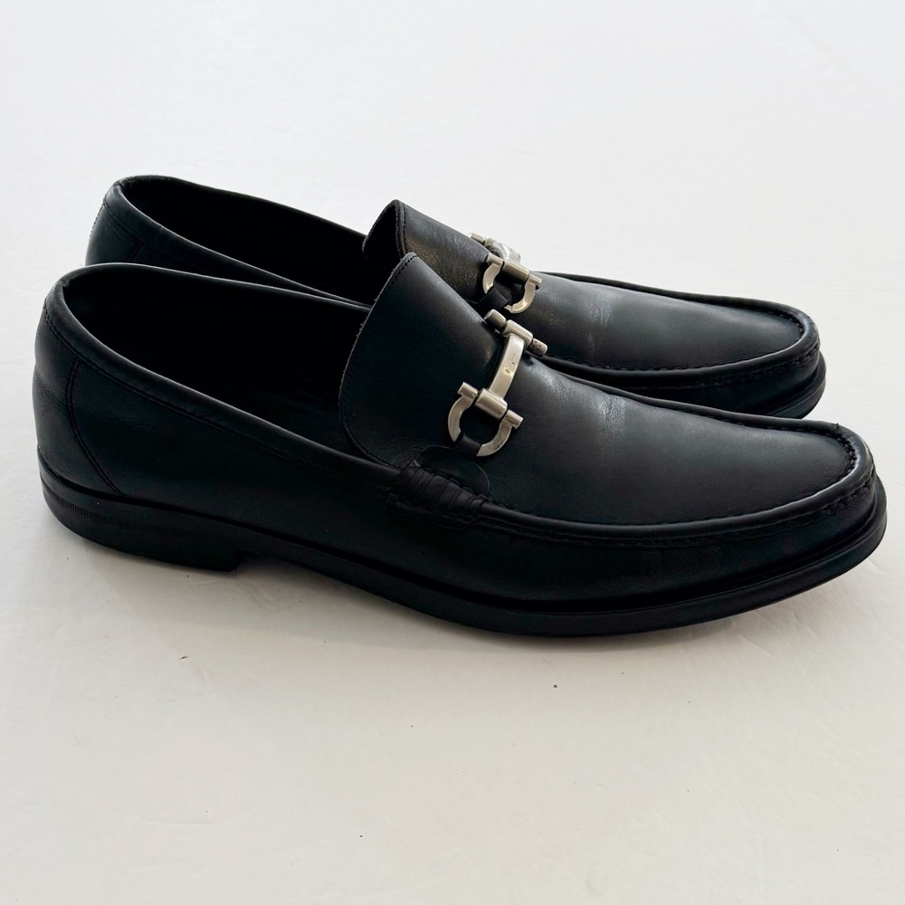 Salvatore Ferragamo Black Leather Loafers